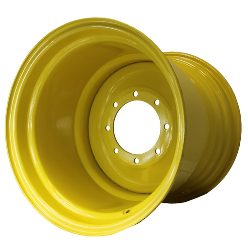 [64619] 25"W x 26"D, John Deere Yellow 8-Hole Formed Plate , -0.12" Offset