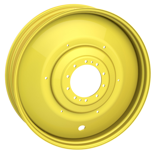 [28009] 16"W x 42"D, John Deere Yellow 10-Hole Formed Plate , -6.88" Offset