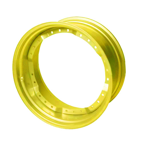 [28586] 15"W x 34"D, John Deere Yellow 12-Hole Waffle Wheel (Groups of 3 bolts) , 2.62" Offset