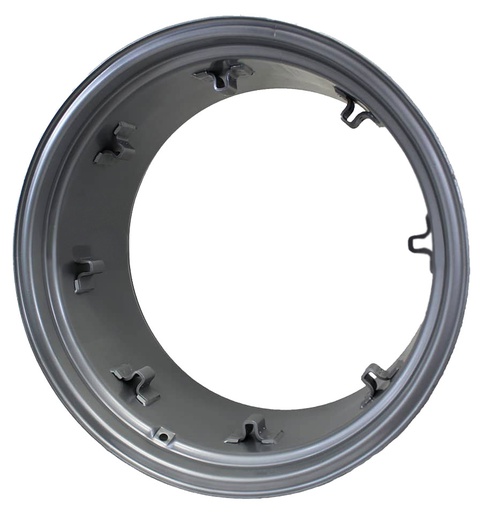 [28409] 15"W x 28"D, Case IH Silver Mist 8-Hole Rim, Clamp/Loop Style