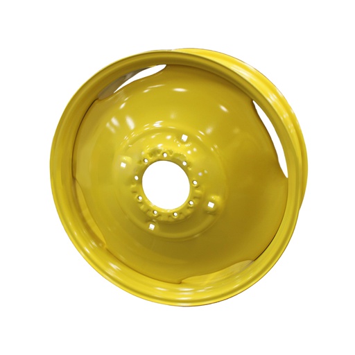 [39957] 10"W x 38"D, John Deere Yellow 9-Hole Stamped Plate , -5.38" Offset