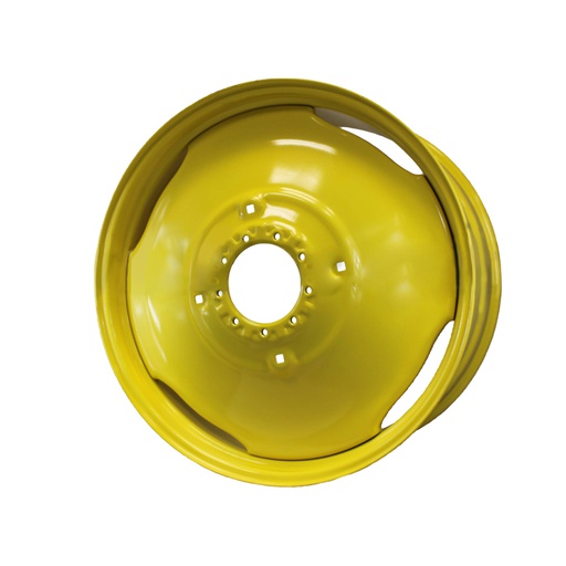 [40021] 18"W x 38"D, John Deere Yellow 9-Hole Stamped Plate , -10.88" Offset