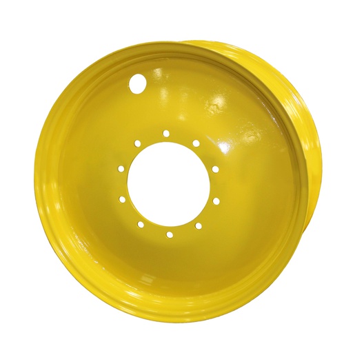[40068] 16"W x 34"D, John Deere Yellow 10-Hole Formed Plate , -7.75" Offset