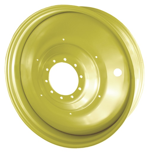 [40417] 12"W x 46"D, John Deere Yellow 10-Hole Formed Plate , -6.5" Offset