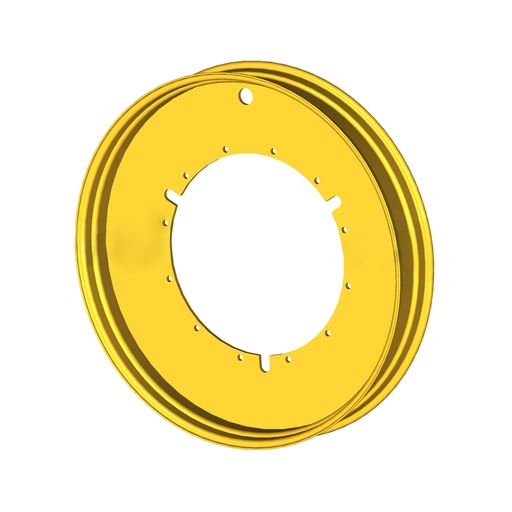 [52998] 8"W x 54"D, John Deere Yellow 12-Hole Stub Disc , -1.38" Offset