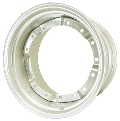 [63373] 15"W x 24"D, Ford / New Holland White 8-Hole Waffle Wheel (Groups of 3 bolts) , 2.62" Offset