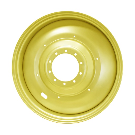 [63777] 16"W x 42"D, John Deere Yellow 10-Hole Formed Plate , -9" Offset