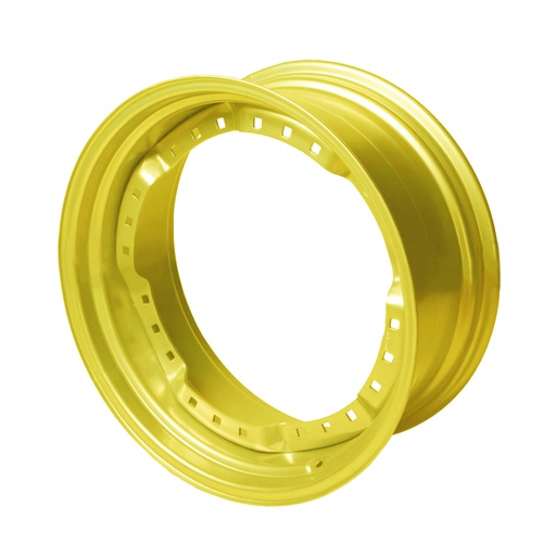 [64053] 10"W x 28"D, John Deere Yellow 12-Hole Waffle Wheel (Groups of 3 bolts) , 2.62" Offset