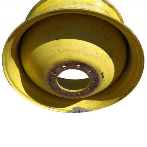 [T003684-Z] 16"W x 38"D, John Deere Yellow 10-Hole Dolly Dual , -10.25" Offset