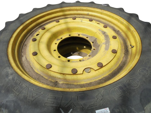 [WA000149-NRW-Z] 10"W x 46"D, John Deere Yellow 12-Hole Stub Disc - Flat Plate