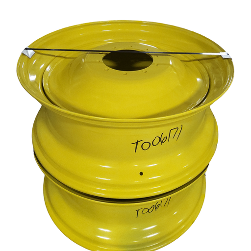 [T006171RIM] 16"W x 42"D, John Deere Yellow 10-Hole Formed Plate , -7.5" Offset