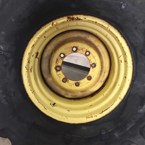 [WT006220] 25"W x 26"D, John Deere Yellow 8-Hole Formed Plate