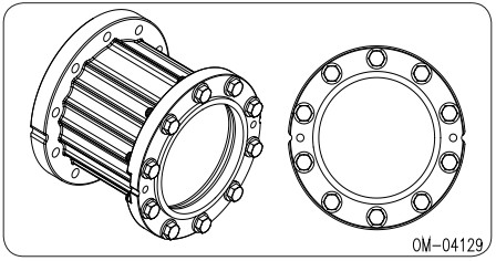 [17899Y] 10 to 10-Hole 8"L Combine Hub Extension, John Deere Yellow