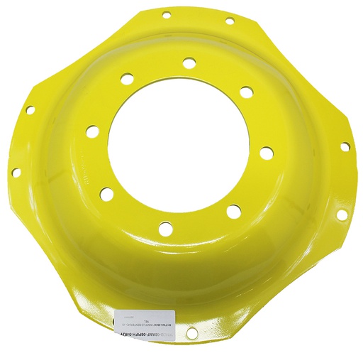 [27185] 8-Hole Waffle Disc (Groups of 2 Bolts) Center for 24" Rim, John Deere Yellow