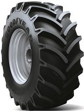 [04233458857261L/R] LSW800/55R46 Goodyear Farm DT830 Optitrac R-1W on John Deere Yellow 10-Hole Formed Plate